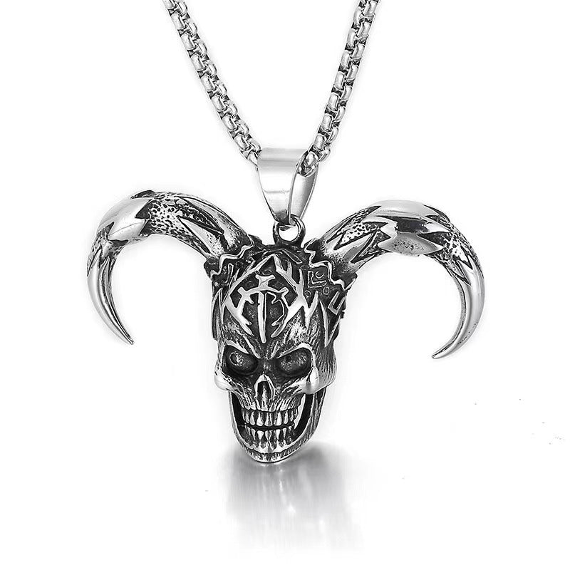 Wholesale Fashion  Hip-Hop Necklace for Men, Personalized Punk Style Steel Chain Pendan